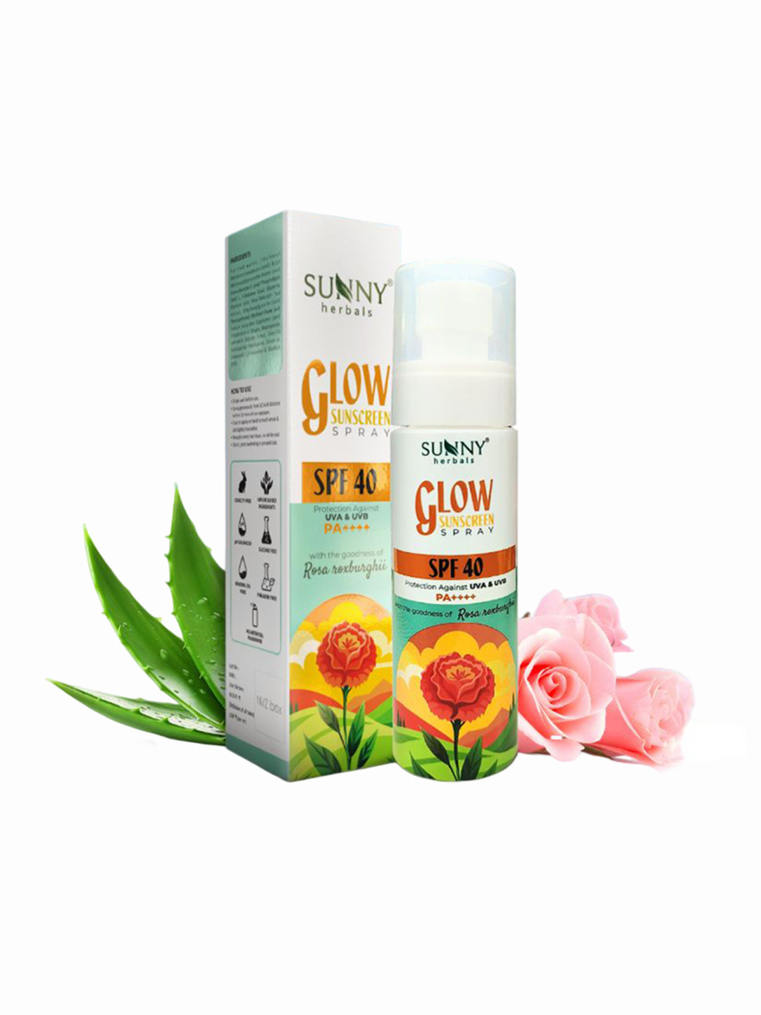 SUNNY HERBALS Glow Sunscreen Spray SPF 40 With Aloevera - 100 ml