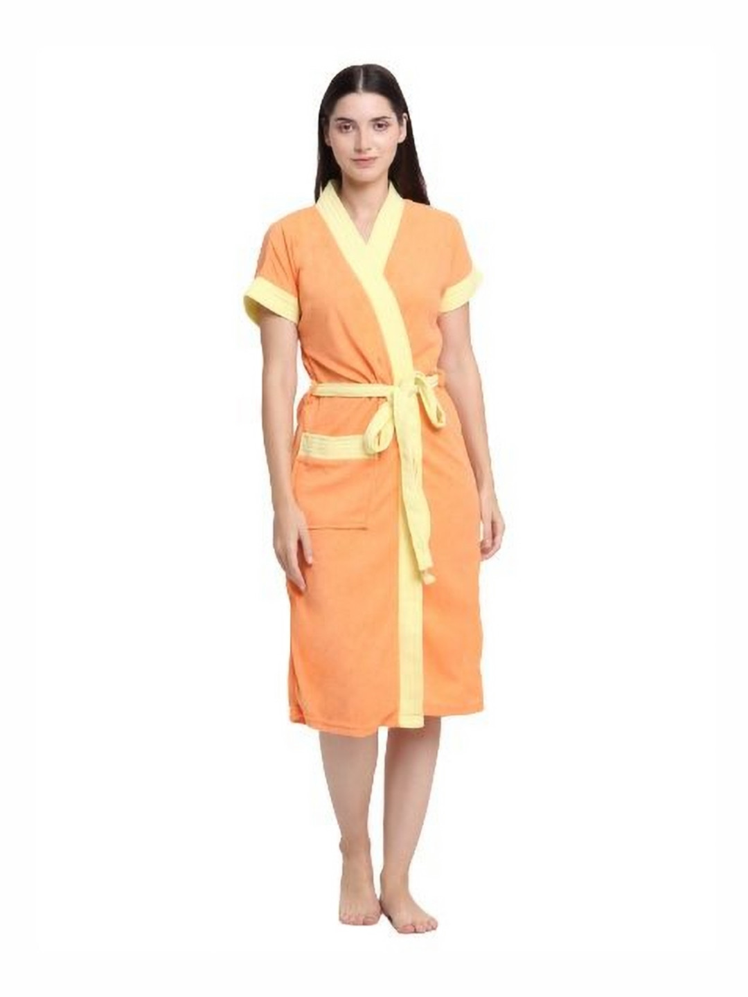 Aura Contrasted Cotton Shawl-Collar Bath Robe