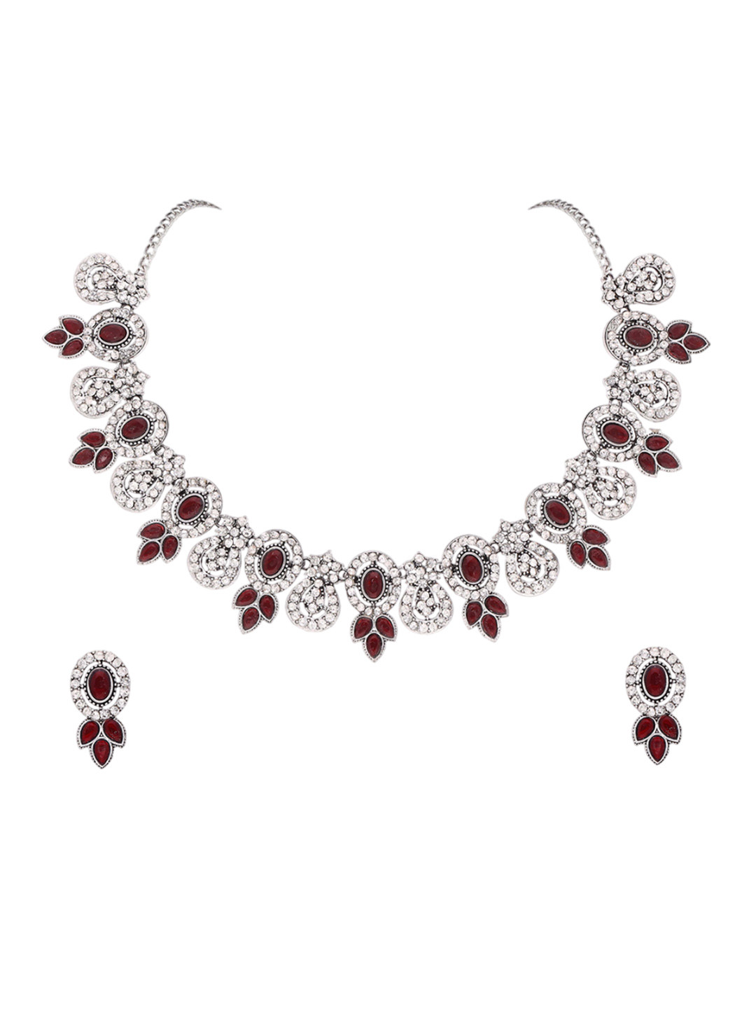 Sangria American Diamond Stone Studded Jewellery Set