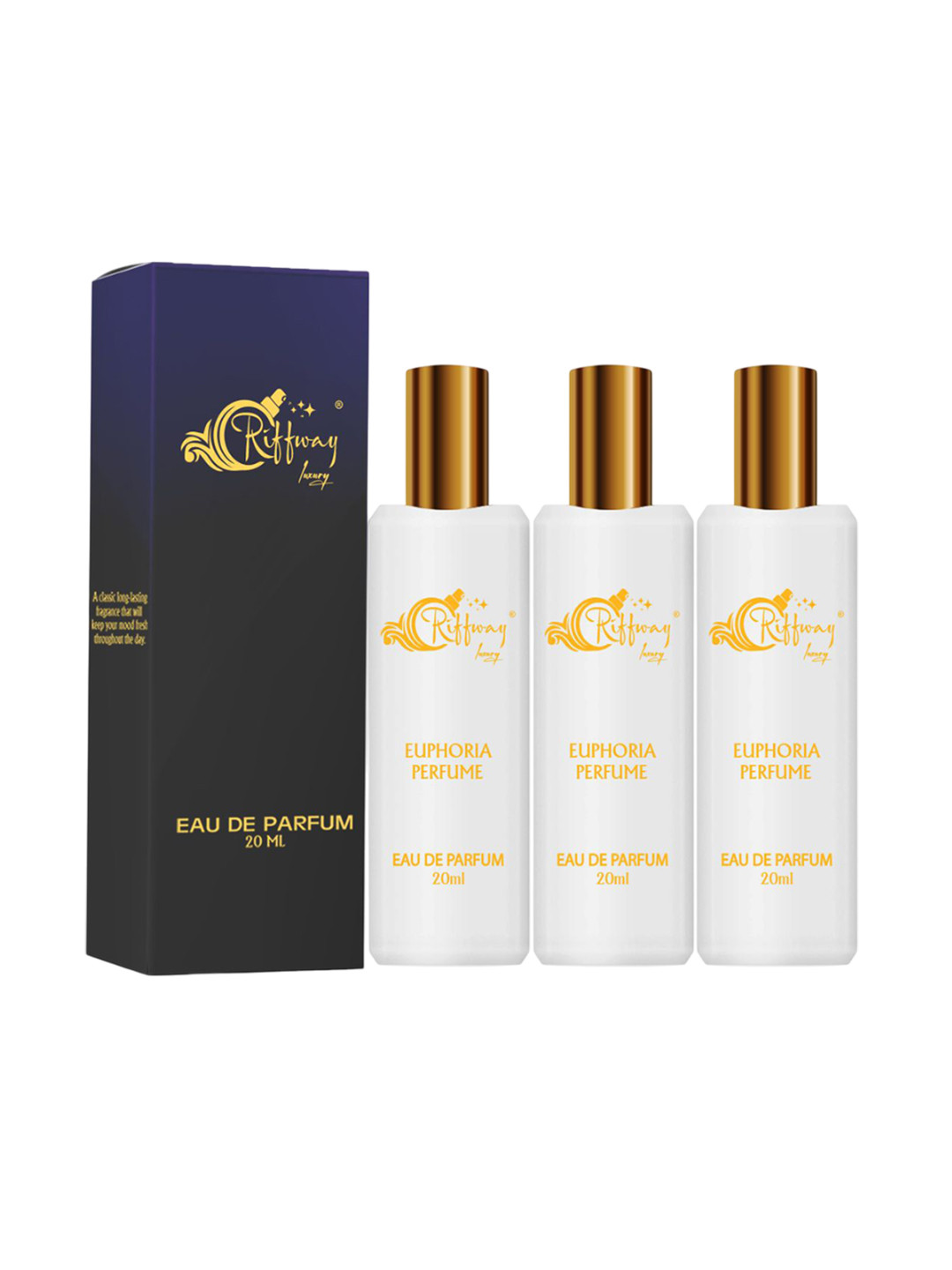 riffway Men Set Of 3 Europhia  Long Lasting Eau De Parfum- 20 ml Each