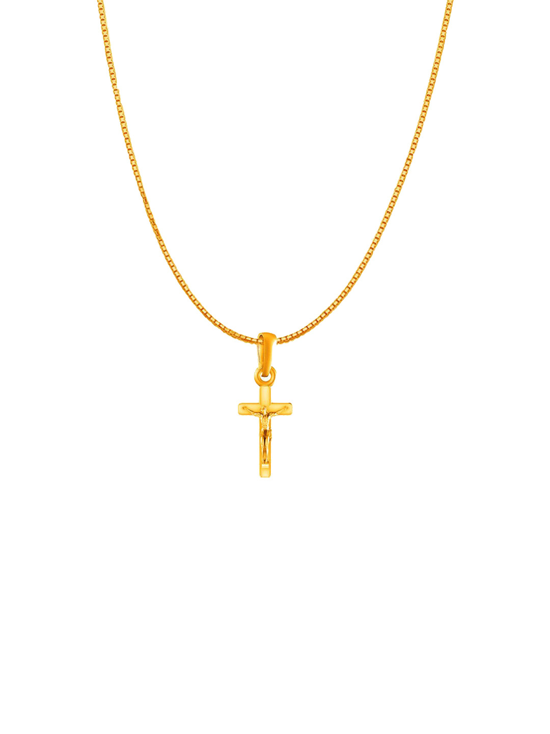 Metronaut 925 Silver 22K Gold-Plated Jesus Pendant With Box Chain