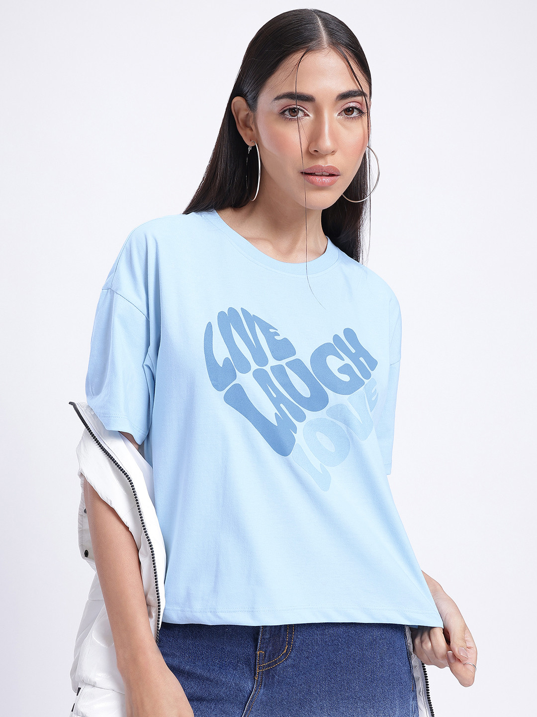 glitchez Typography Pruinted Relaxed Fit T-shirt