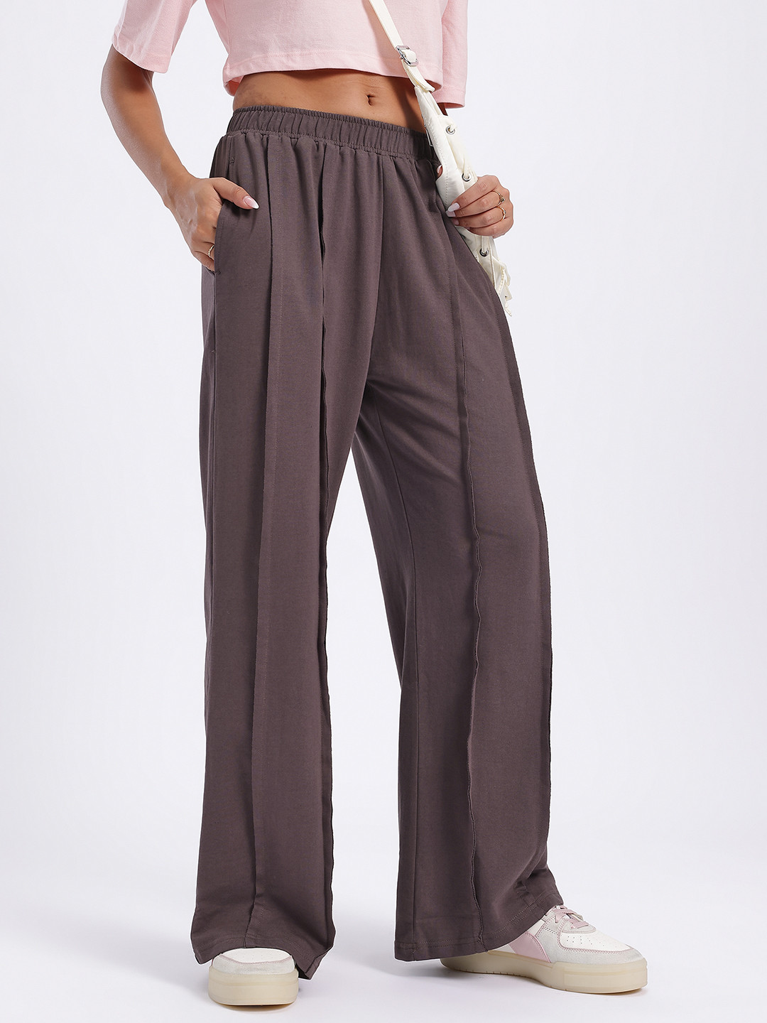 glitchez Women Loose Fit Pleated Track Pants