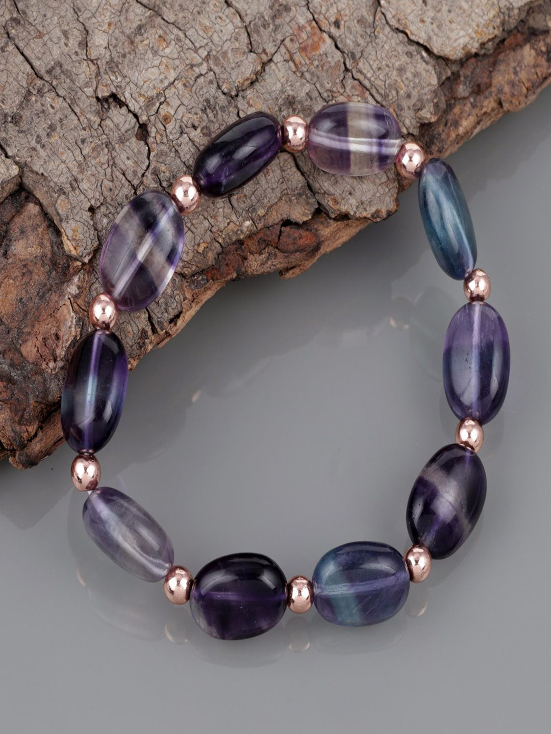 Nirvana Unisex Crystals Handcrafted Rose Gold-Plated Bracelet