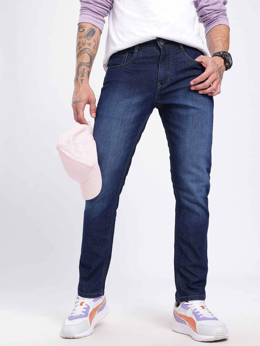 glitchez Men Faded Flex Skinny Fit Jeans