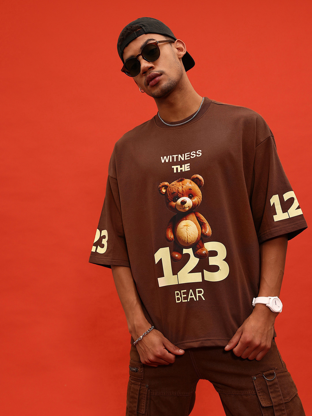 glitchez Graphics Printed Drop-Shoulder Short Sleeves Terry Oversized Heavy GSM Tshirt