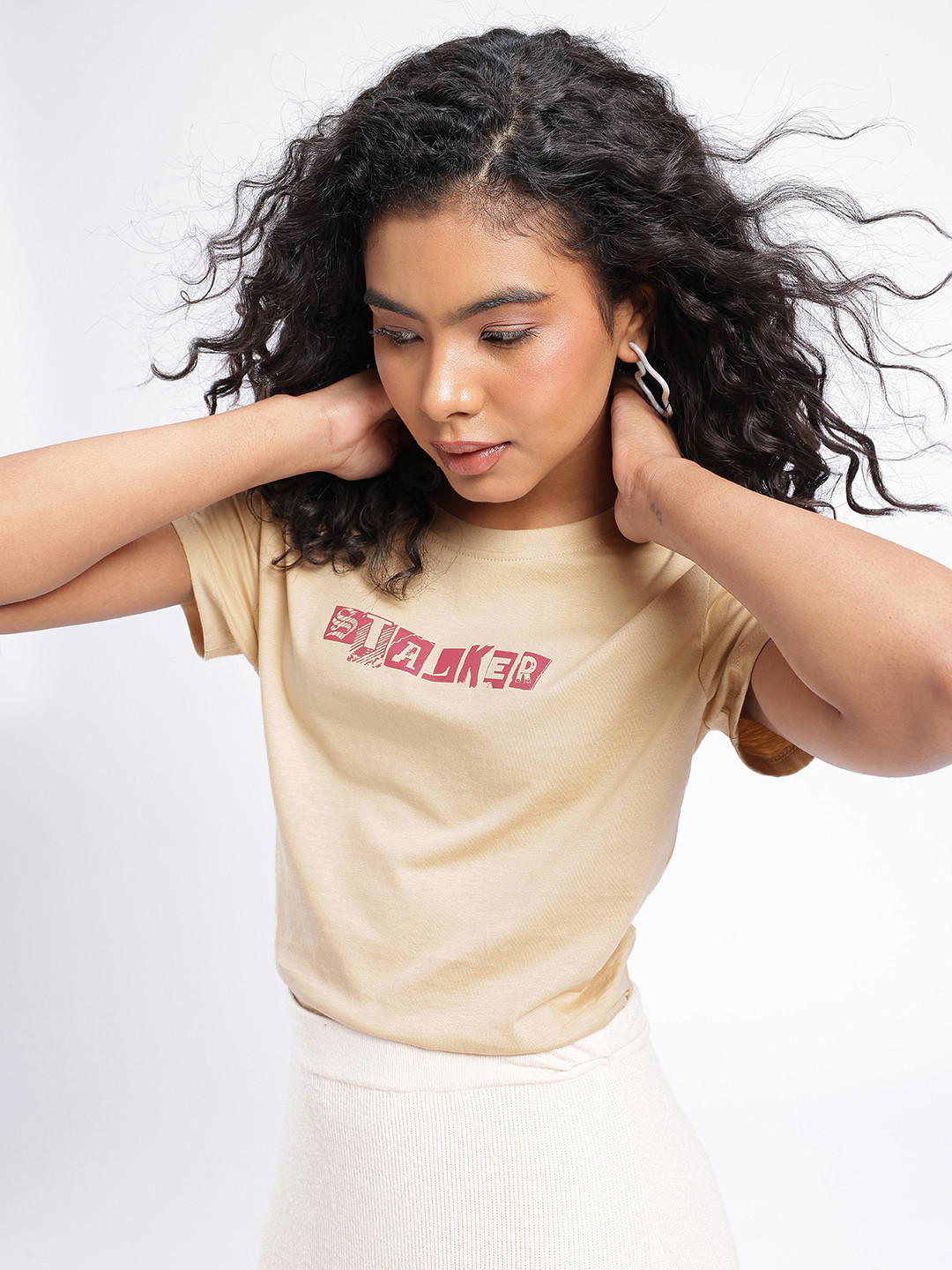 glitchez Typography Printed T-shirt