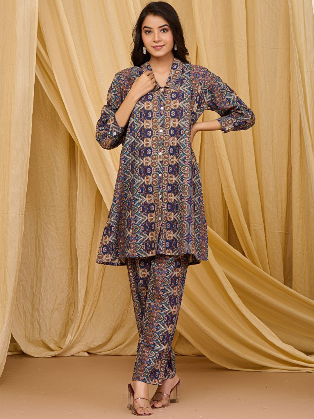 Zolo Label Multicolor Pure Cotton Co-Ord Set