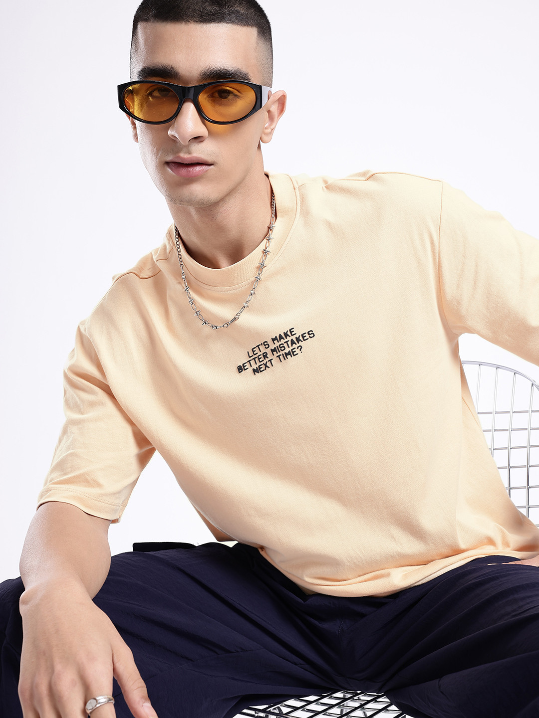 glitchez Minimal Printed Oversized Fit T-shirt