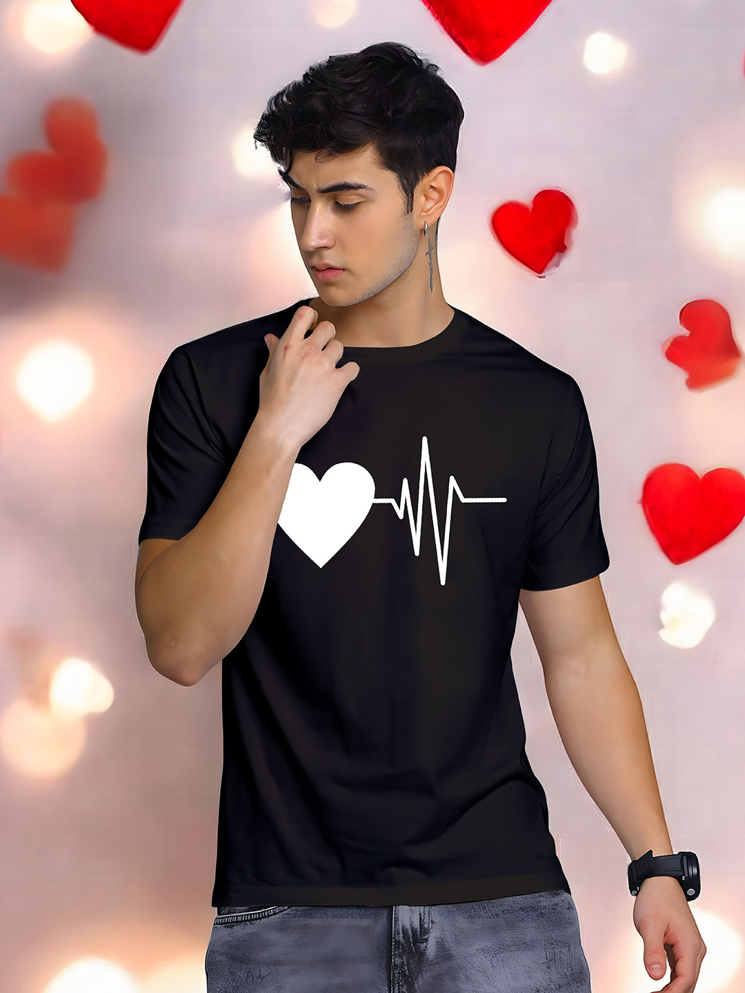 Triptee Men Printed Pure Cotton Pockets T-shirt