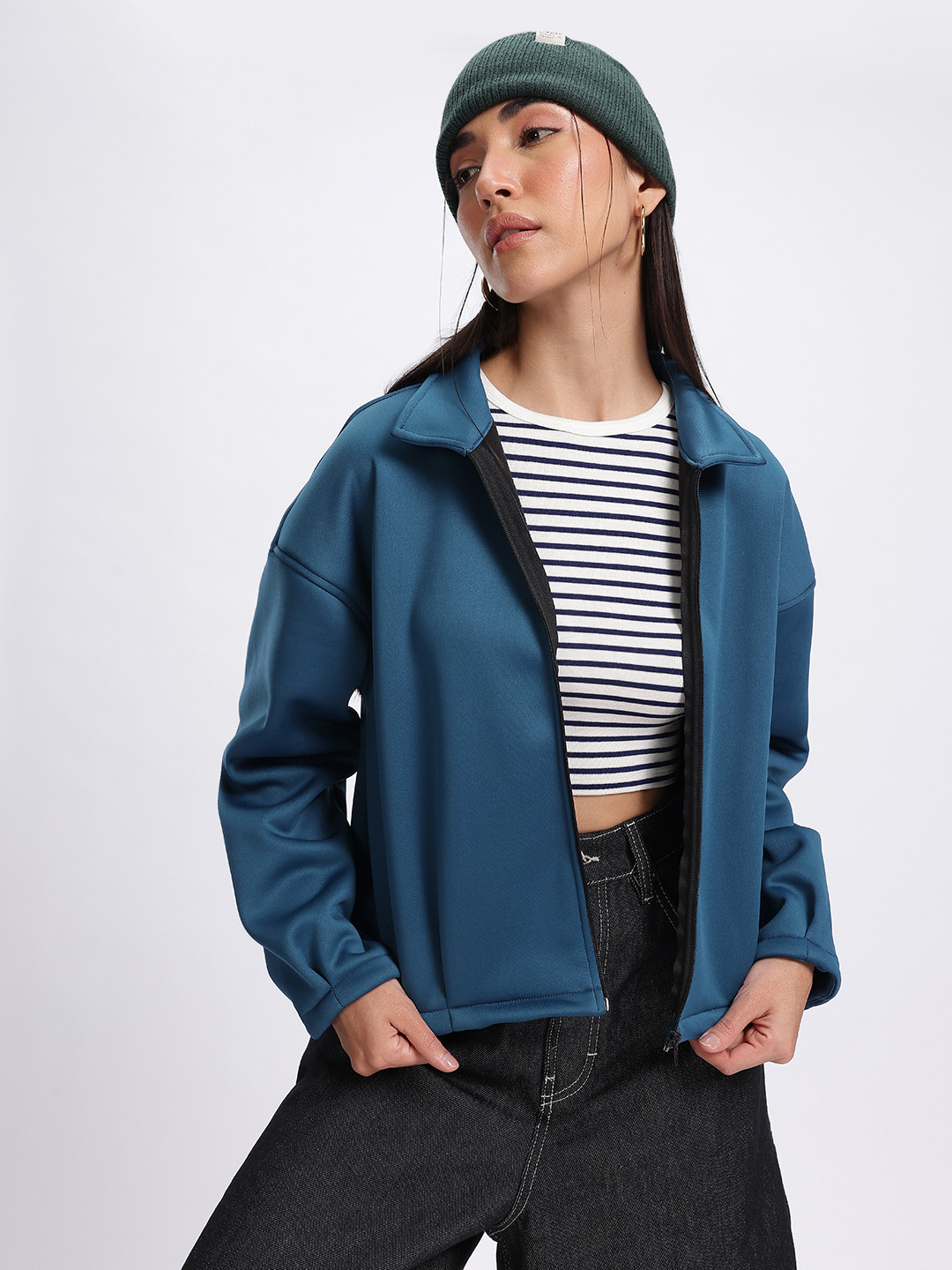 glitchez Oversized Fleece Lined Jacket