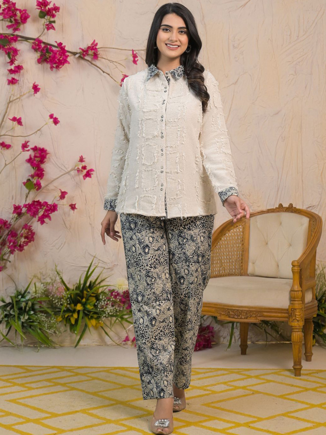 Zolo Label Chic Tweed Khadi Co-Ord Set