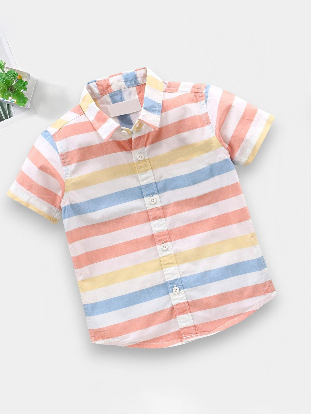 BAESD Boys Classic Pack Of 2 Horizontal Striped Cotton Casual Shirt