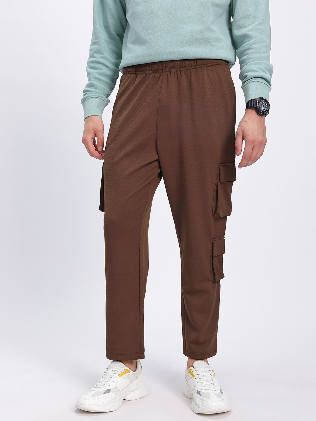 glitchez Men Panel Cargo-Style Track Pants