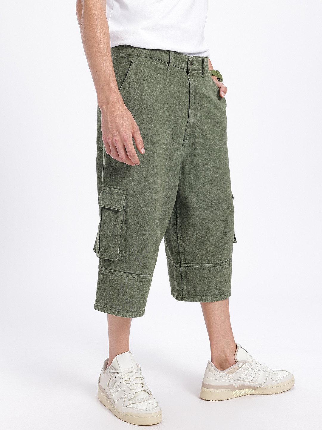 glitchez Men Utility Edge Loose Fit 3/4th Cargo Jorts