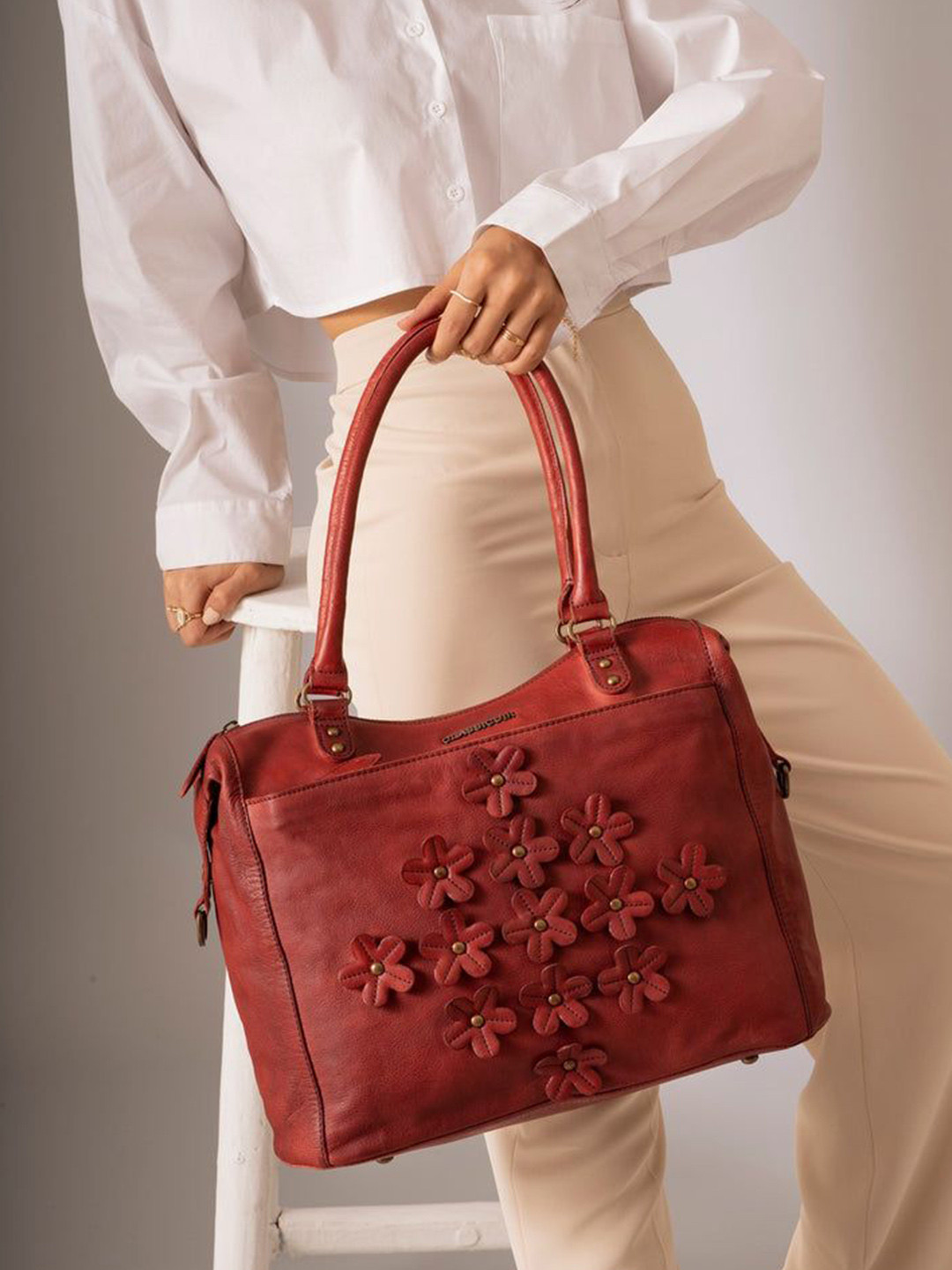 CLASSICUIR Lille 3d Floral Tote Bag