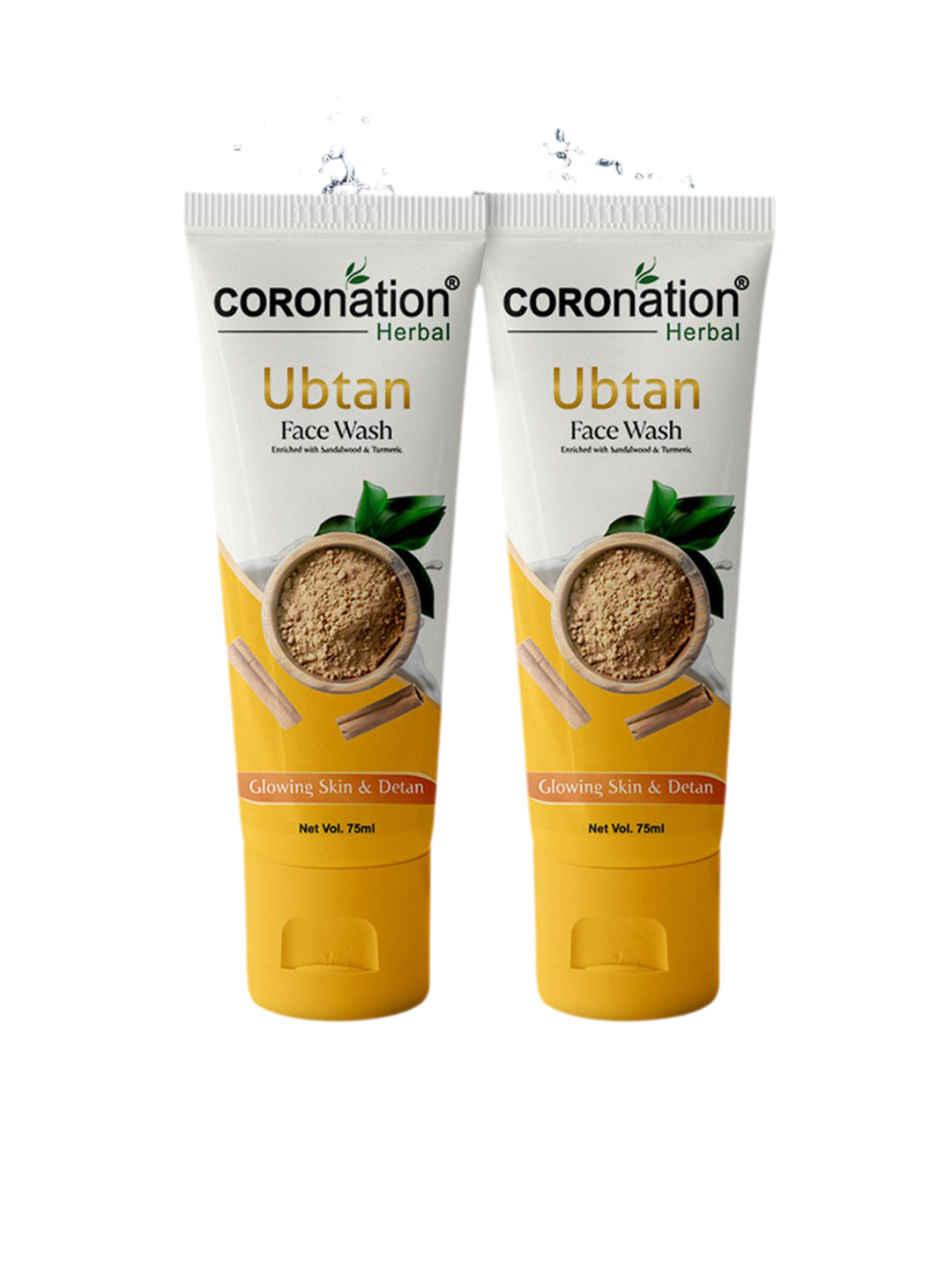 COROnation Herbal Set Of 2 Ubtan Face Wash For Deep Cleansing - 75 ml Each