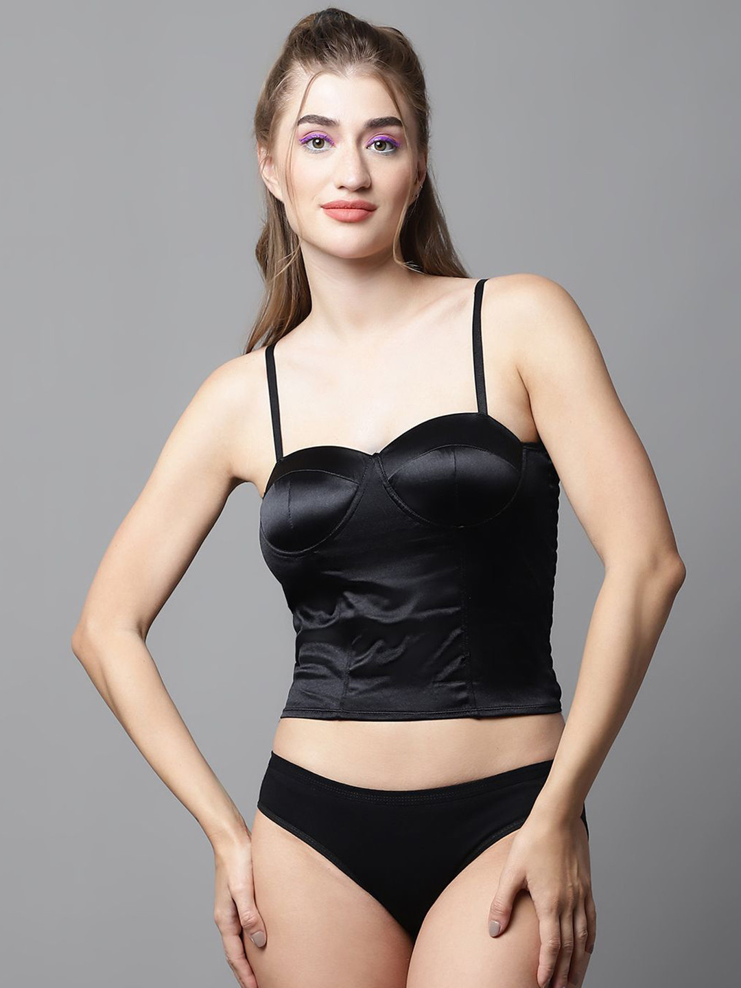 Quttos Light Push-Up Bralette & Panty Set QT-SET-7003-BLK-30B