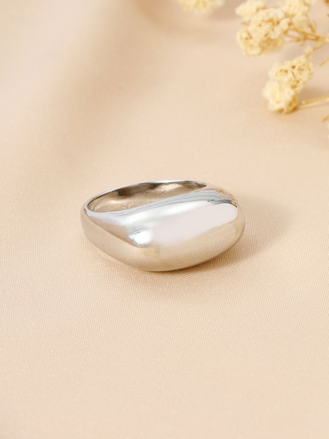 SALTY Silver Plated Stackable Ring for Women & Girls Stylish Adjustable Finger Ring