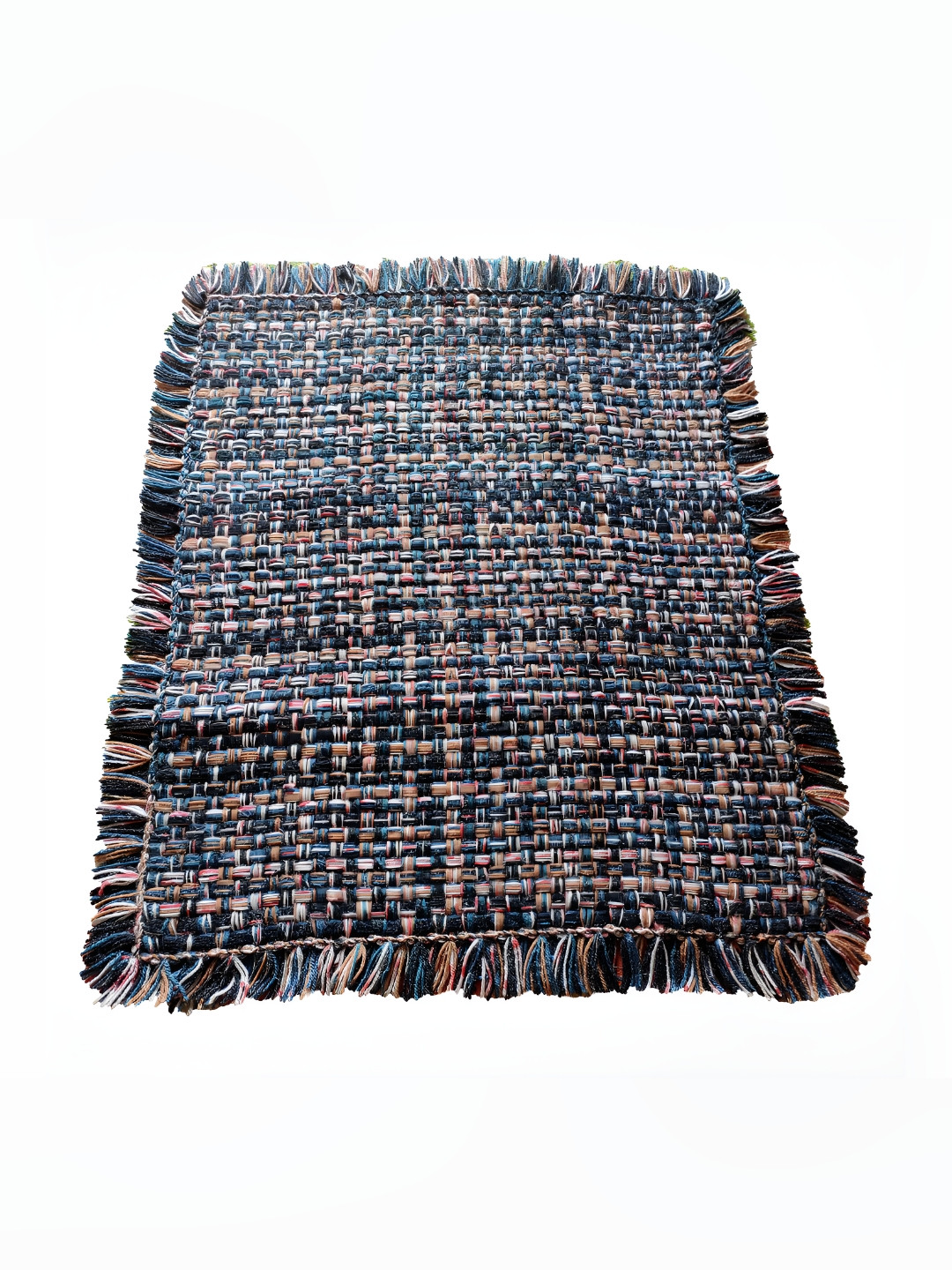 Jaipur Woollen Handicraft Blue & Mustard Handmade Prayer Mat