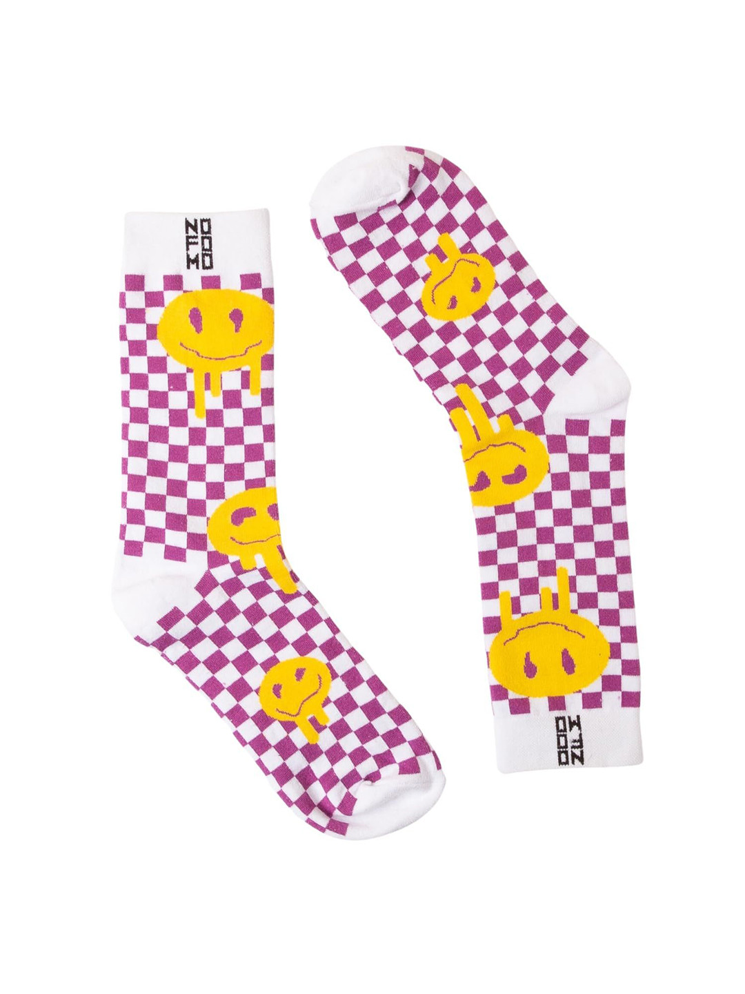 NoFoMo Smiling Board Unisex Printed Crew-Length Odour-Free Socks
