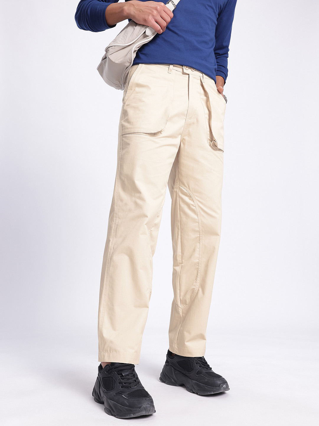 glitchez Men Dual Adjuster Straight Trousers