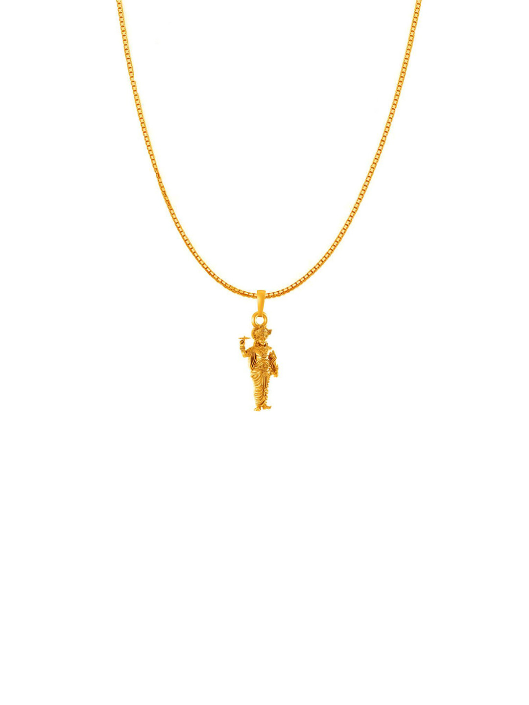 Metronaut 925 Silver 22K Gold-Plated Krishna Pendant With Box Chain