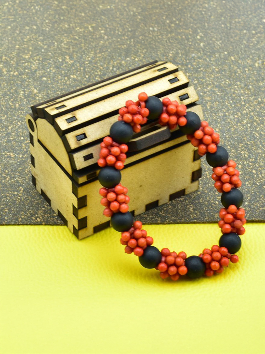 HIGH TRENDZ Beaded Stretchable Slip-On Couple Bracelet