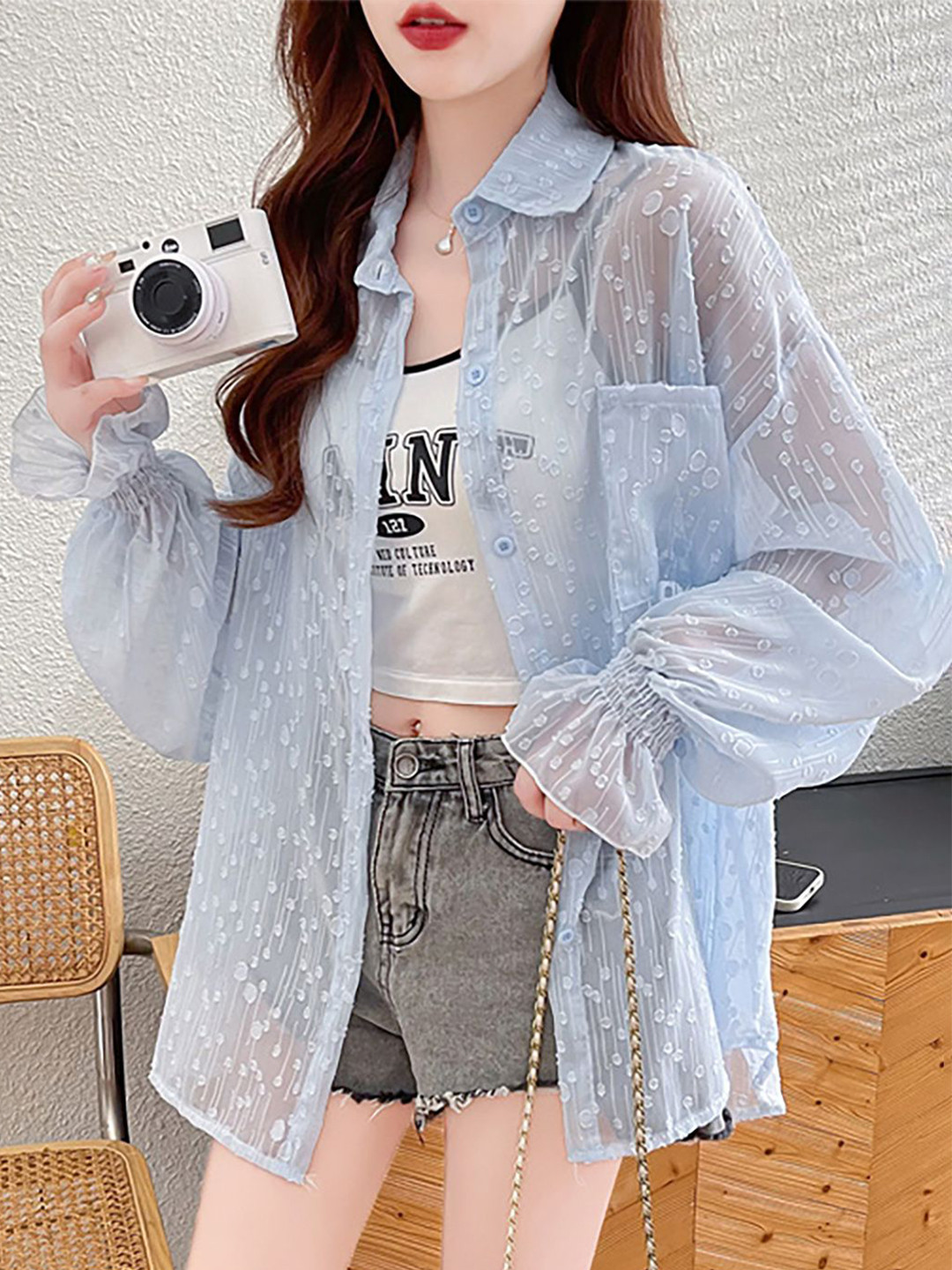 JC Mode Women Pinstripes Striped Casual Shirt