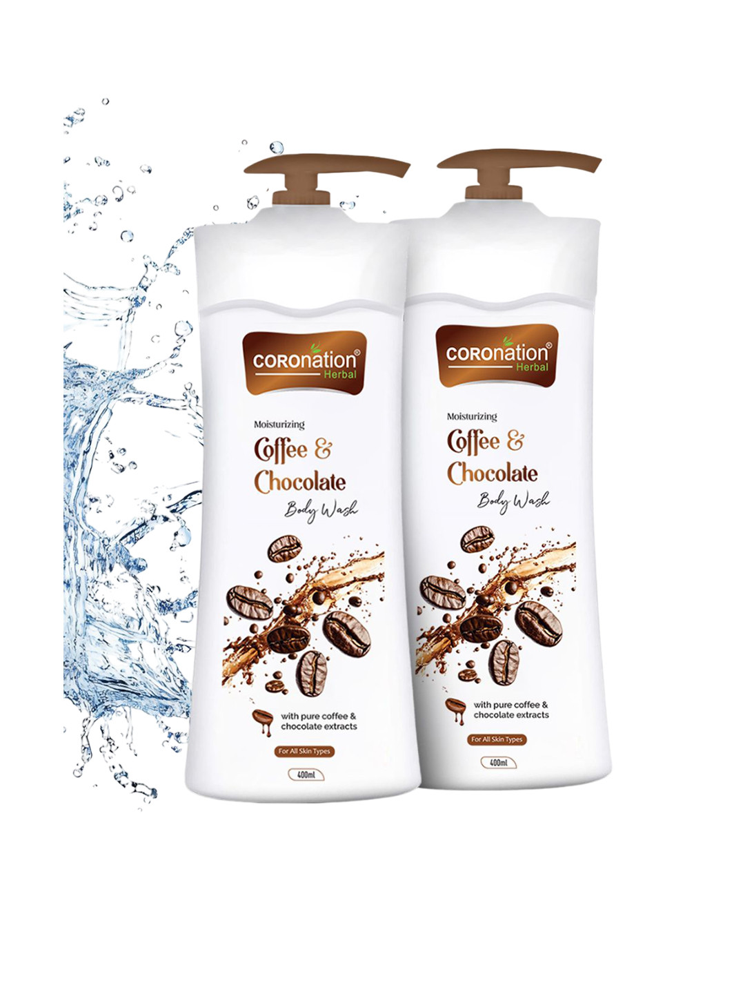 COROnation Herbal Set Of 2 Coffee & Chocolate Body Wash - 400 ml Each