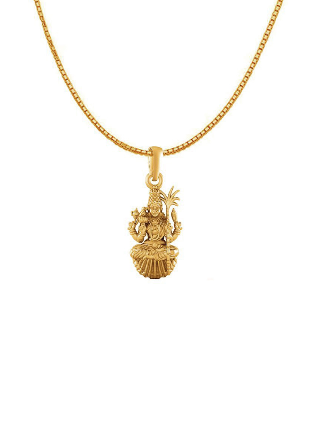 Metronaut 925 Silver 22K Gold-Plated Lalitha Devi Pendant With Box Chain