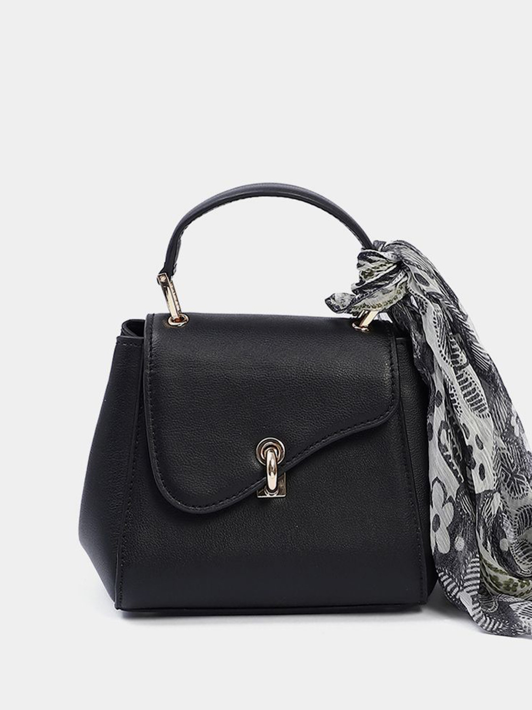 Label Ritu Kumar Women Textured Swagger Sling Bag with Scarf & Tasselled
