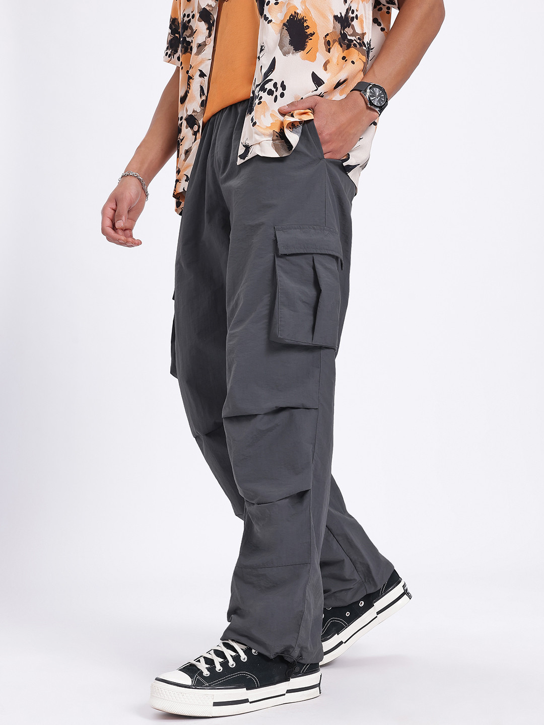 glitchez Men Jogger Cargos with Toggle Hem