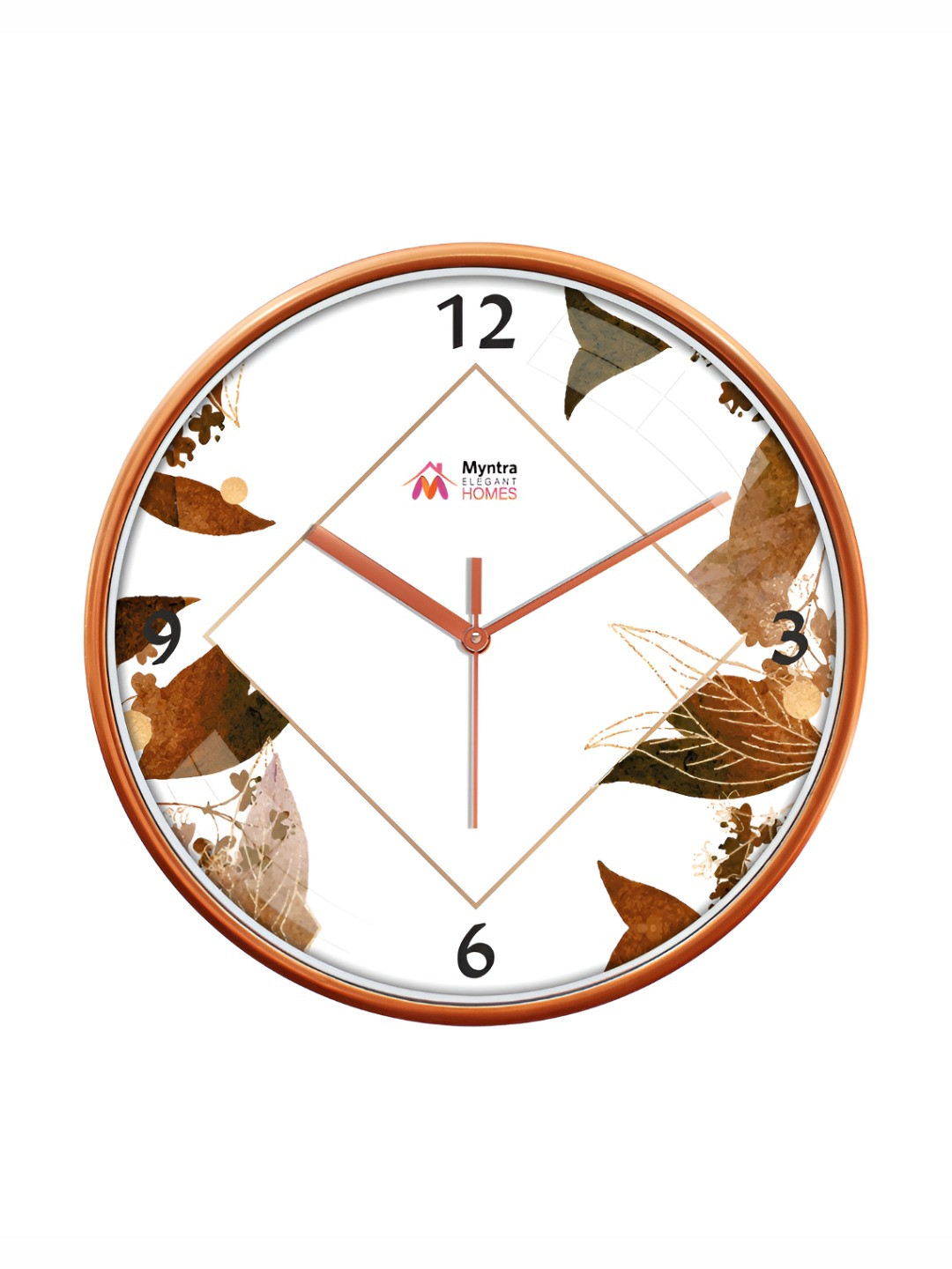 Myntra Elegant Homes White Plastic Large Display Round Battery Analogue Wall Clock-30cm