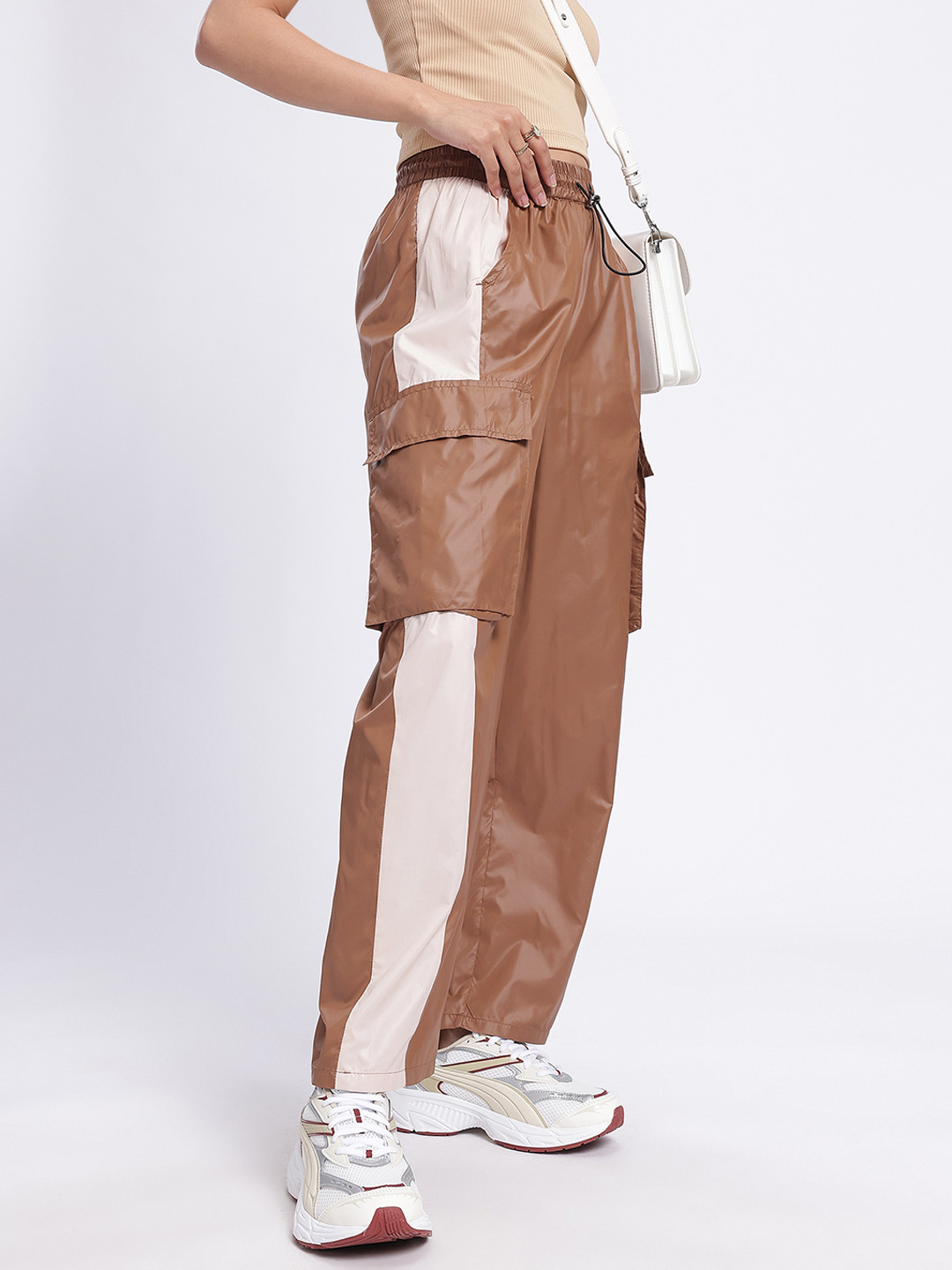 glitchez Women Duo Dynamic Mid-Rise Cargo Style Trousers