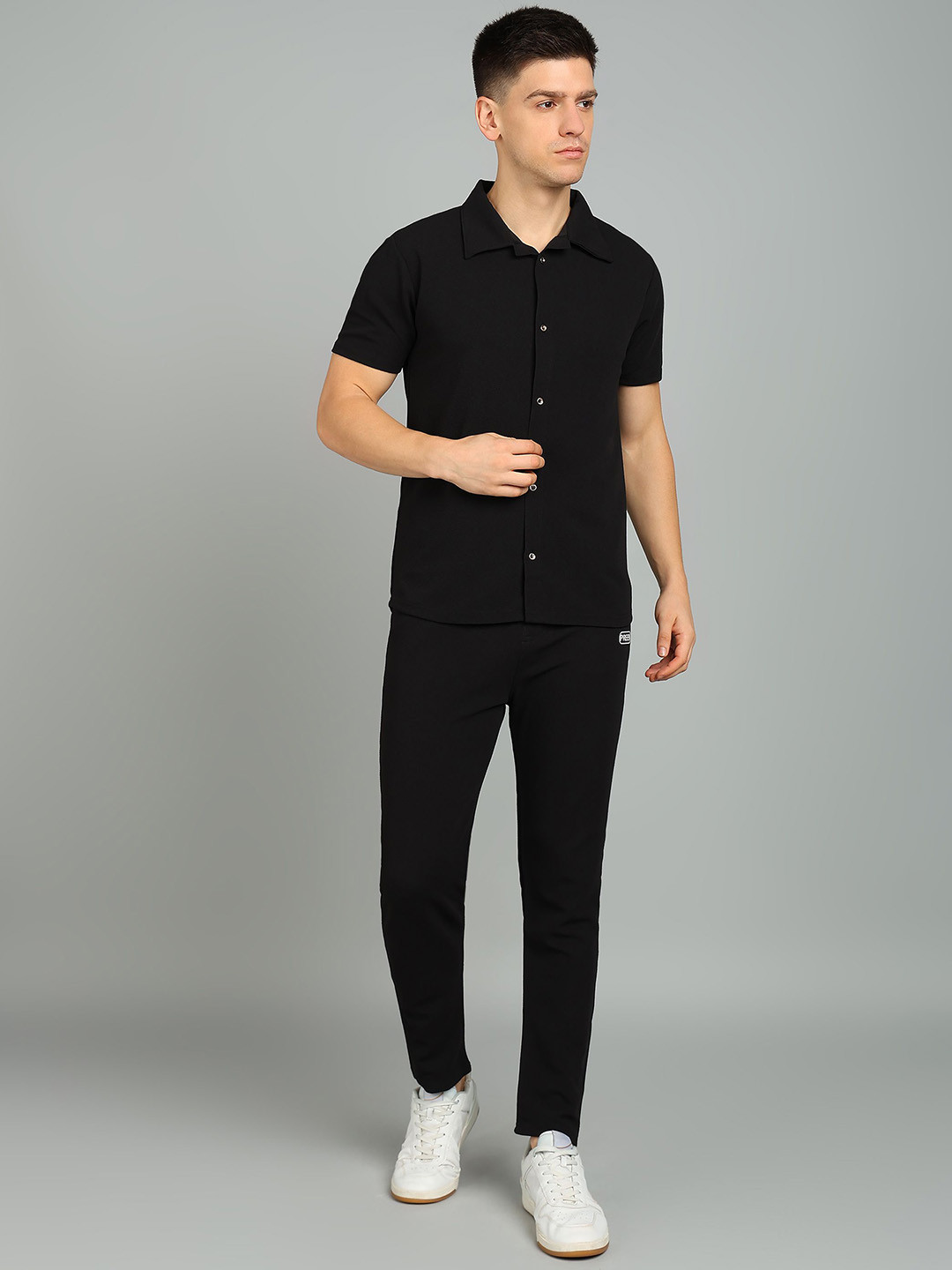 PREEN Self Design Round Neck Shirt With Trousers Co-Ords
