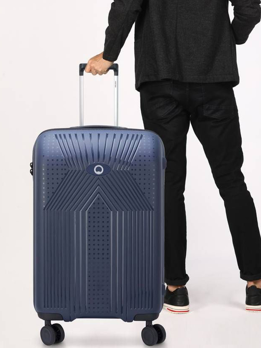 DELSEY PARIS ORDENER Large Check-in Suitcase - Hard-Sided Blue Polypropylene Trolley with TSA Lock