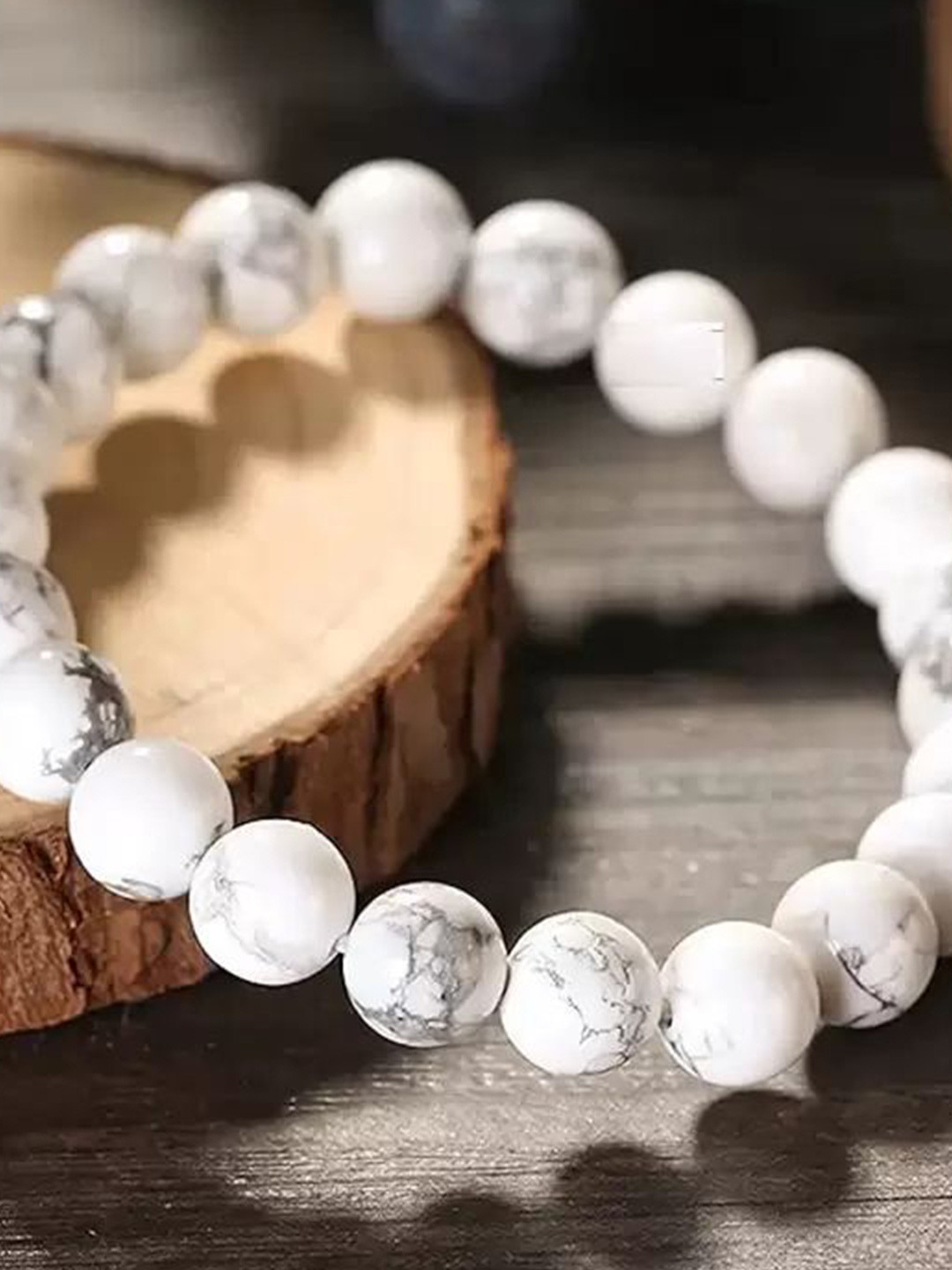 HIGH TRENDZ Unisex Set Of 2 Beaded Stretchable Slip-On Couple Bracelet