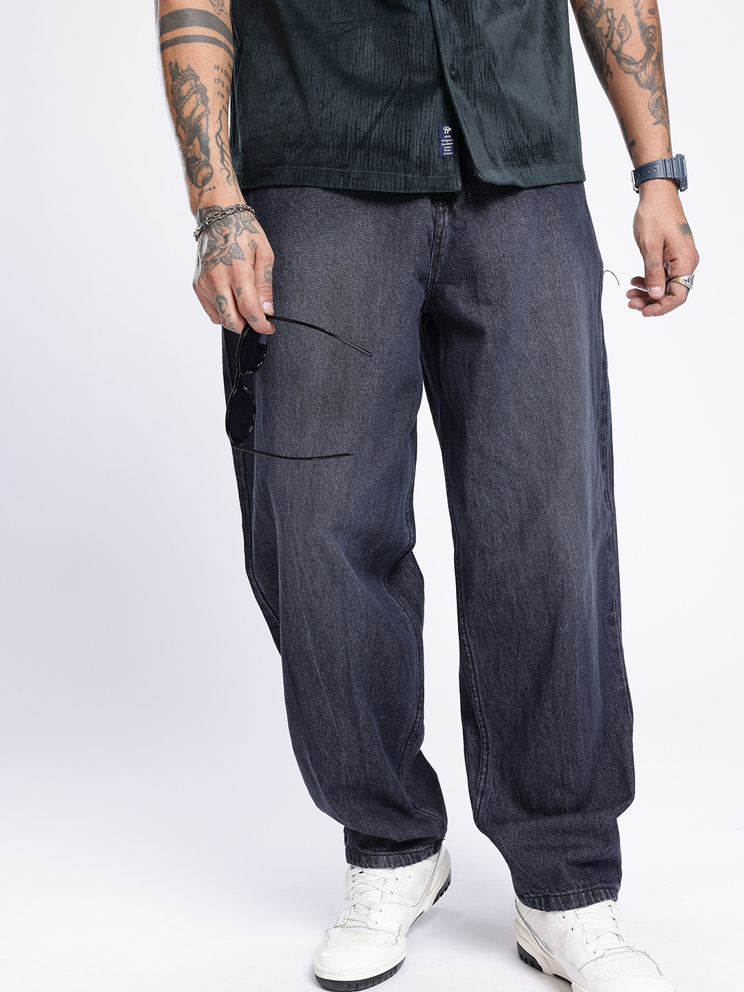glitchez Men Light Fade Skater Jeans