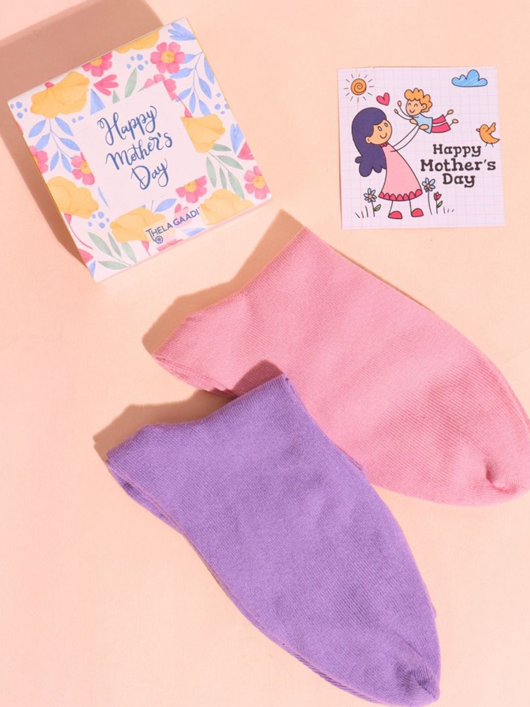 Thela Gaadi Women Pack Of 2 Thumb Ankle-Length Socks