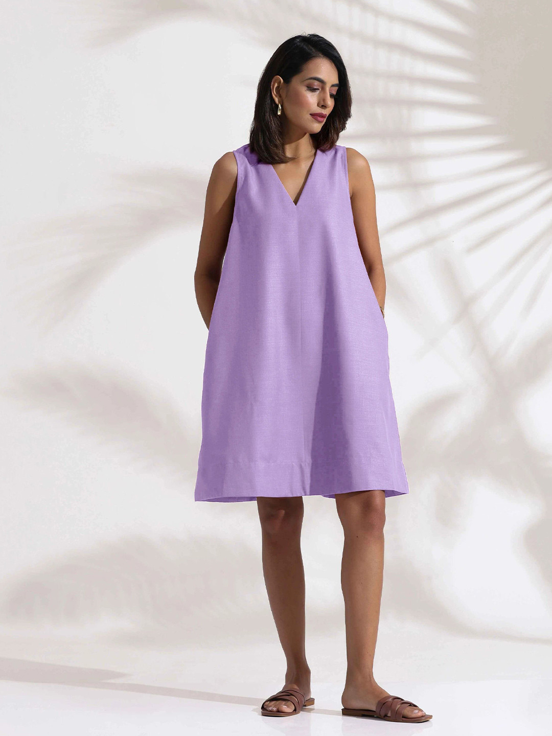 trueBrowns A-Line Knee Length Cotton Dress