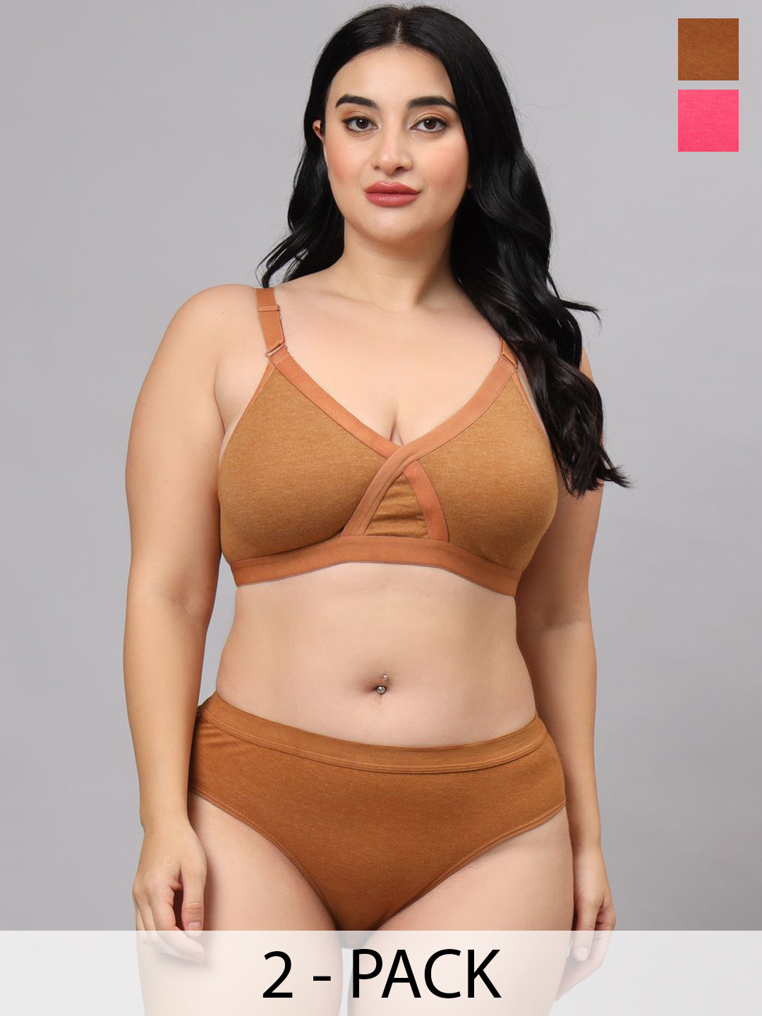 Designer Bugs Pack Of 2 Cotton Non Padded Lingerie Sets LS-ZAN-MS-P-30B