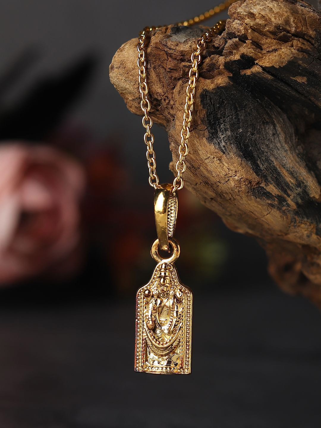 Metronaut 925 Silver 22 KT Gold-Plated Baba Ji Pendant With Chain