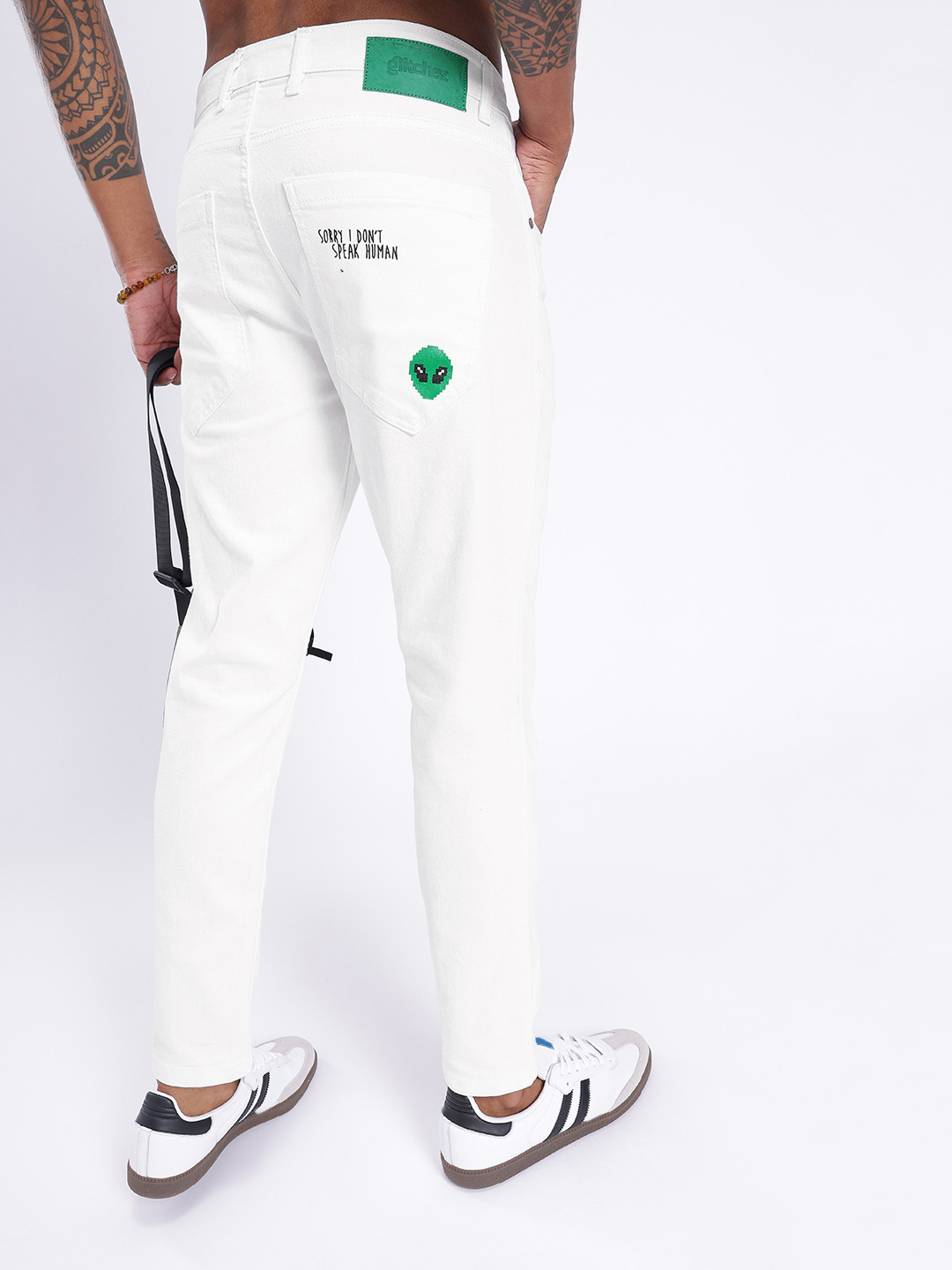 glitchez Men Skinny Fit Printed Jeans