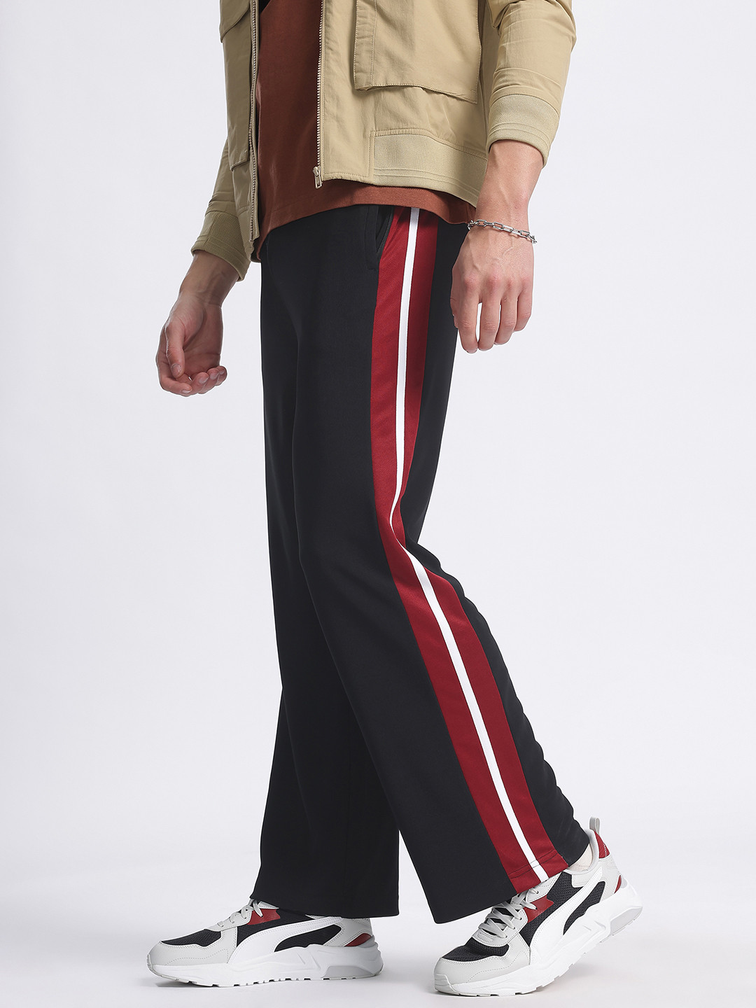 glitchez Men Stripe Comfort Knit Track Pants