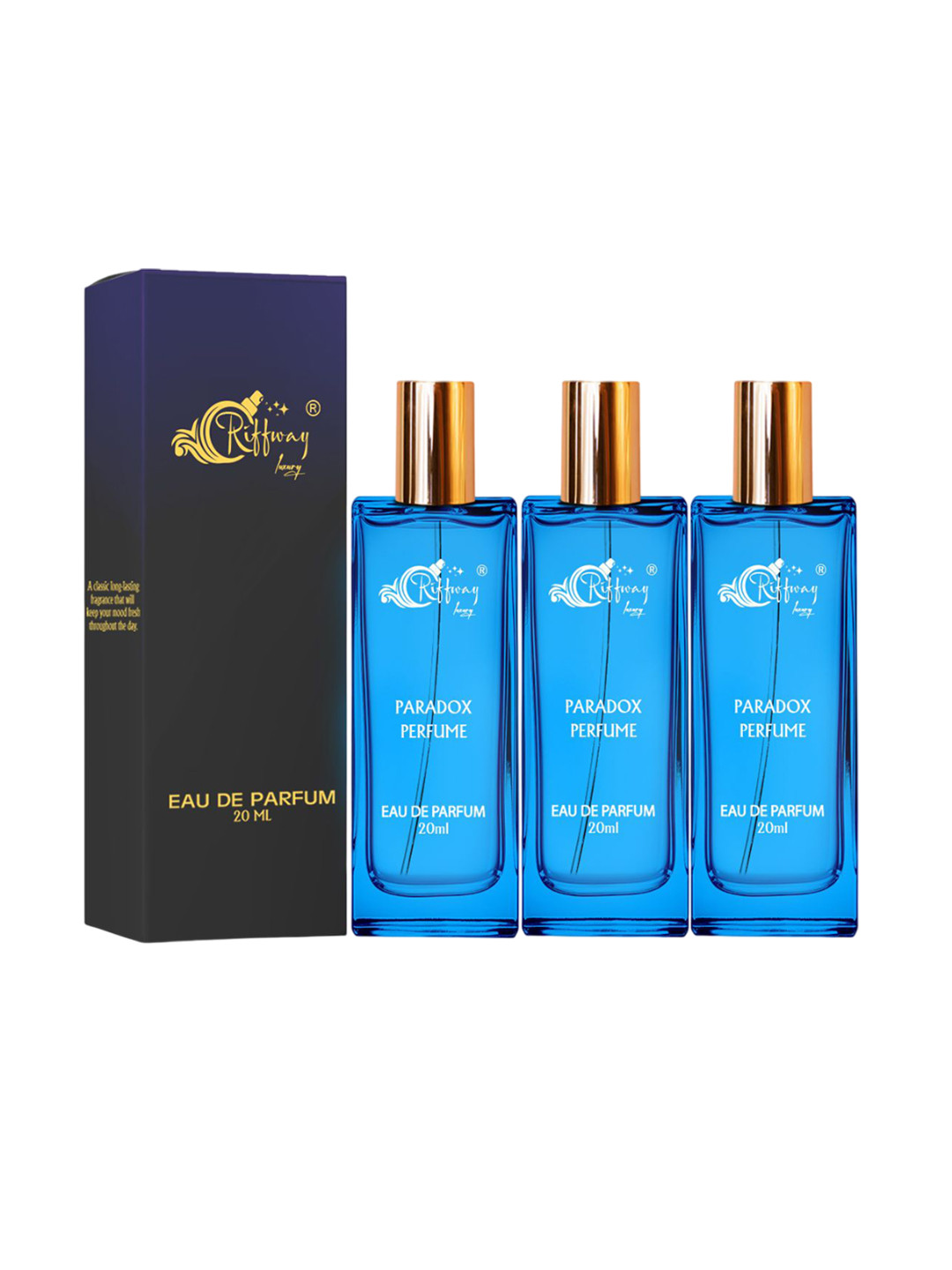 riffway Men Set Of 3 Paradox Long Lasting Eau De Parfum - 20 ml Each