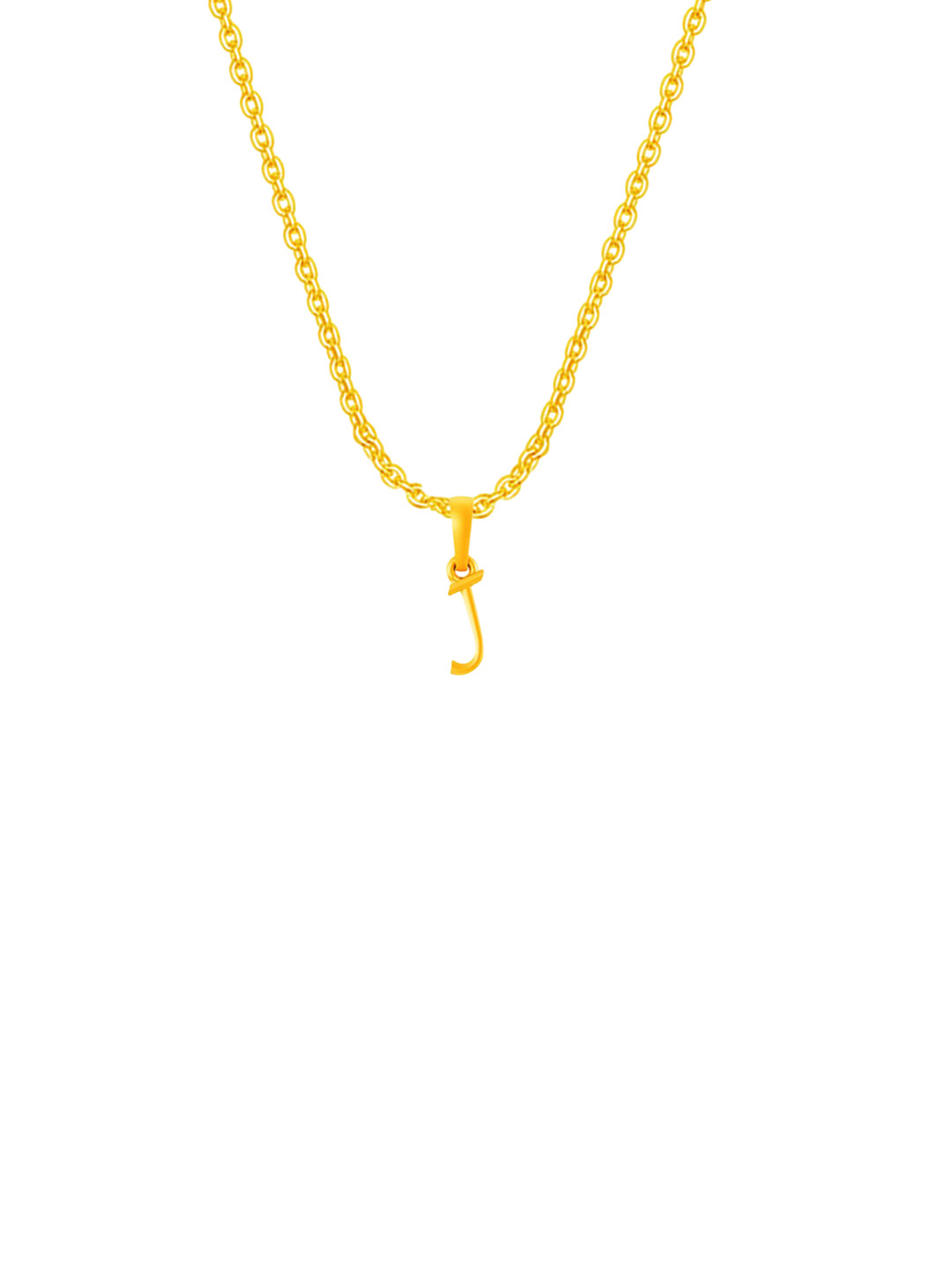 Metronaut Men 92.5 Sterling Silver 22KT Gold-Plated J Alphabet Pendant with Anchor Chain