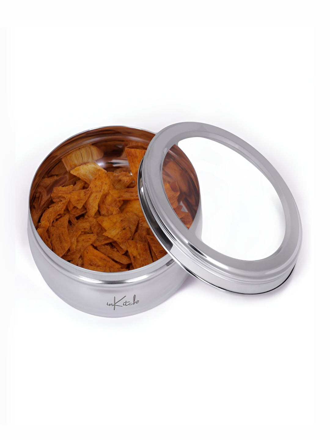 inkitch Steel Stainless Steel Dishwasher Safe Flip Top Fridge Container-1.1L