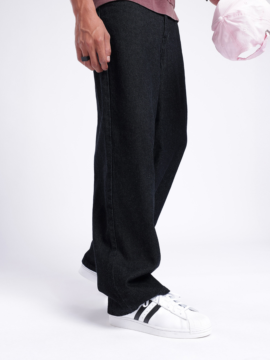 glitchez Men Baggy Cropped Fit Jeans