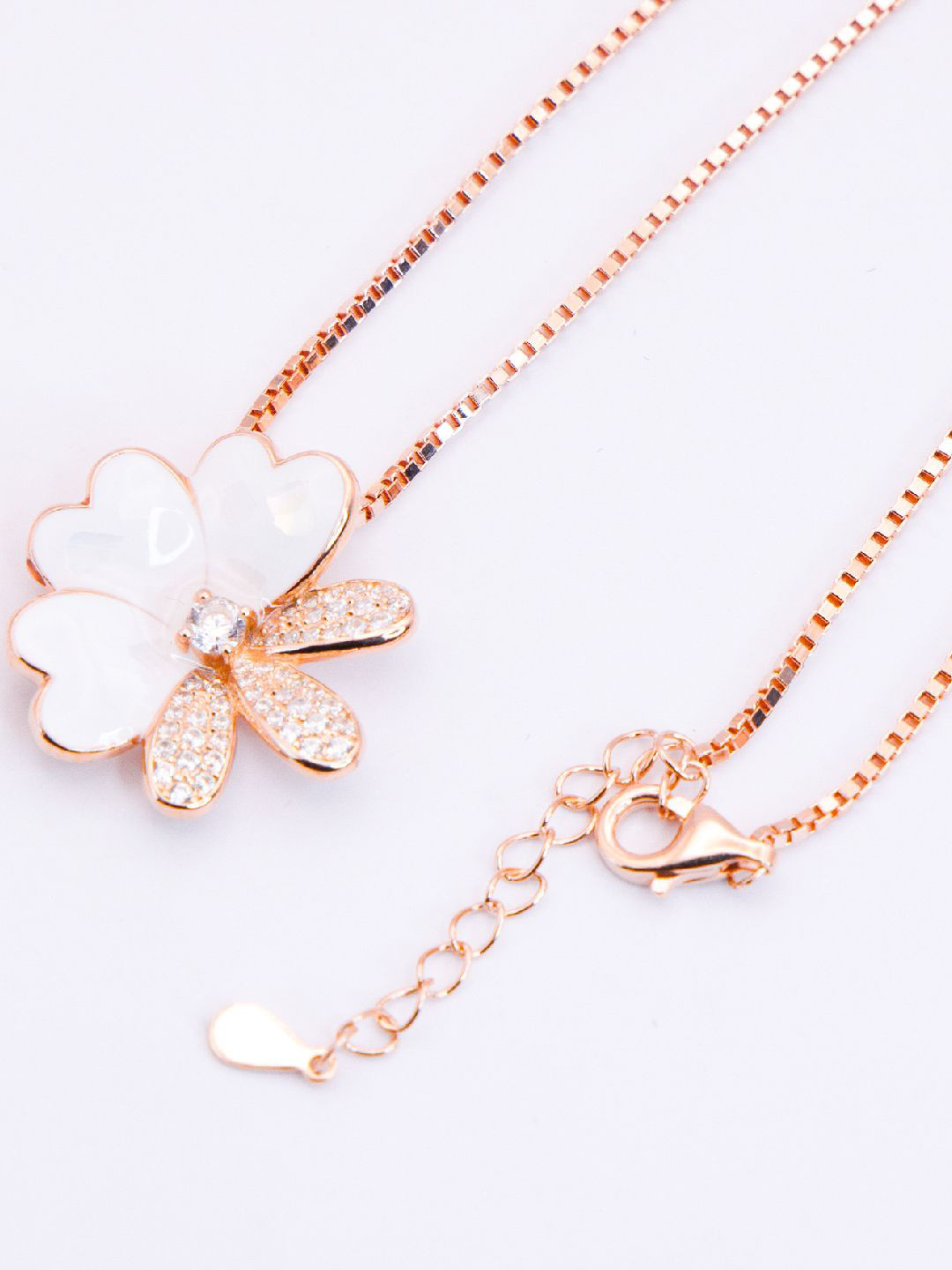 Kinavah Rose-Gold Plated Stone Studded Jewellery Set
